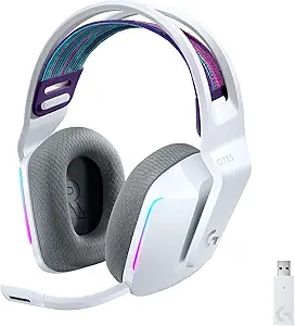 Logitech G733 Lightspeed Wireless Gaming Headset, Suspension Headband, Lightsync RGB, Blue VO!CE Mic