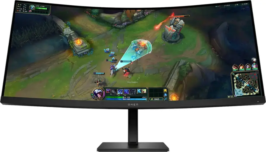 HP OMEN - 34" VA Curved WQHD 180Hz AMD FreeSync Premium Gaming Monitor with Adjustable Height (Displ